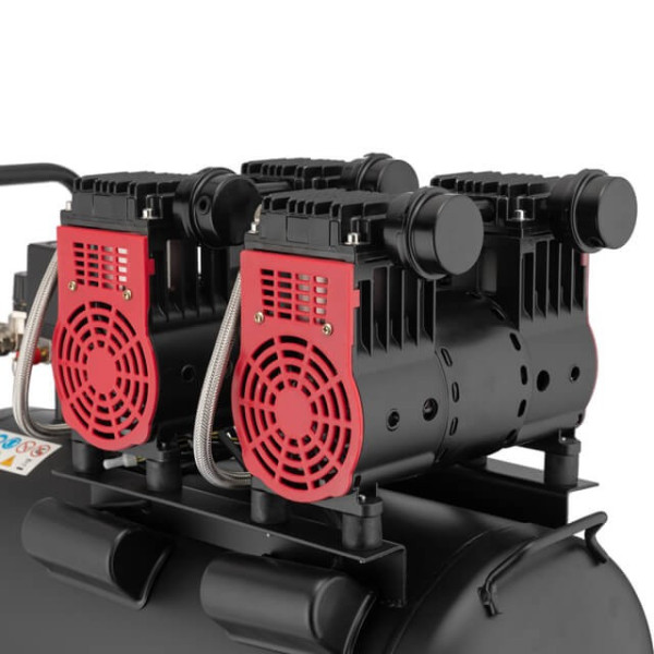 Compressor 50 l, 2x1.1 kW, 220 V, 8 atm, 320 l/min., 1400 rpm, low noise, oil-free, 4 cylinders Intertool PT-0027
