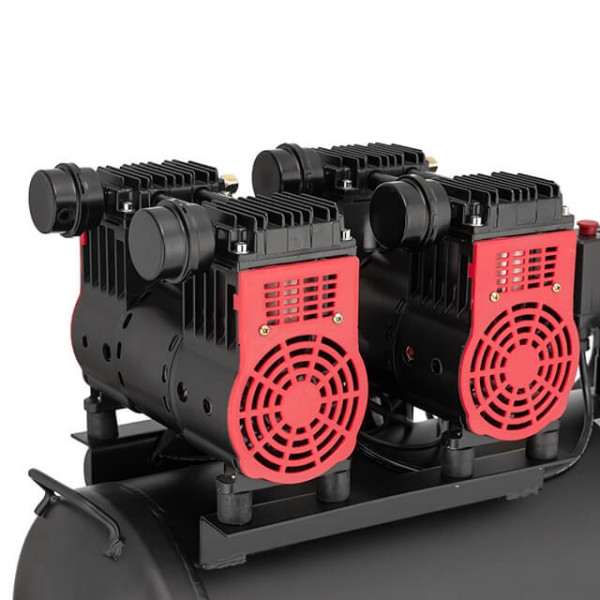 Compressor 50 l, 2x1.1 kW, 220 V, 8 atm, 320 l/min., 1400 rpm, low noise, oil-free, 4 cylinders Intertool PT-0027