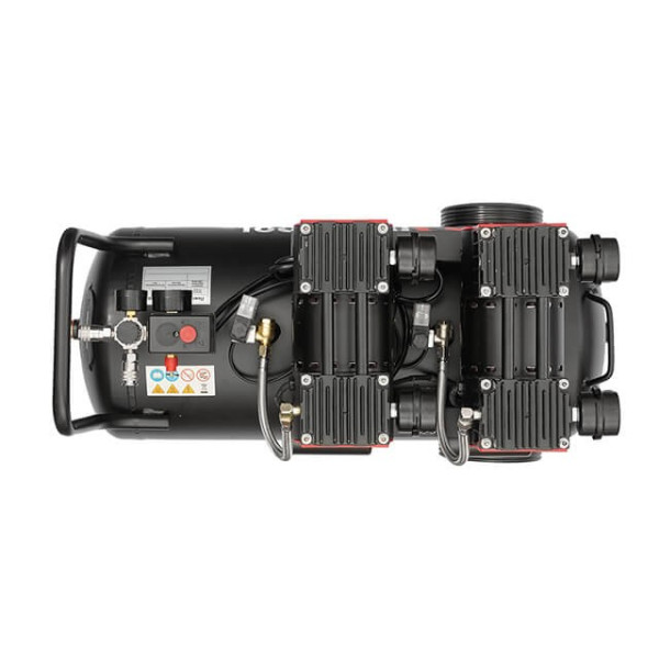 Compressor 50 l, 2x1.1 kW, 220 V, 8 atm, 320 l/min., 1400 rpm, low noise, oil-free, 4 cylinders Intertool PT-0027