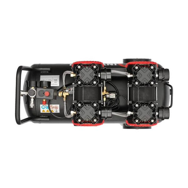 Compressor 50 l, 2x1.1 kW, 220 V, 8 atm, 400 l/min., 2800 rpm, oil-free, 4 cylinders Intertool PT-0030