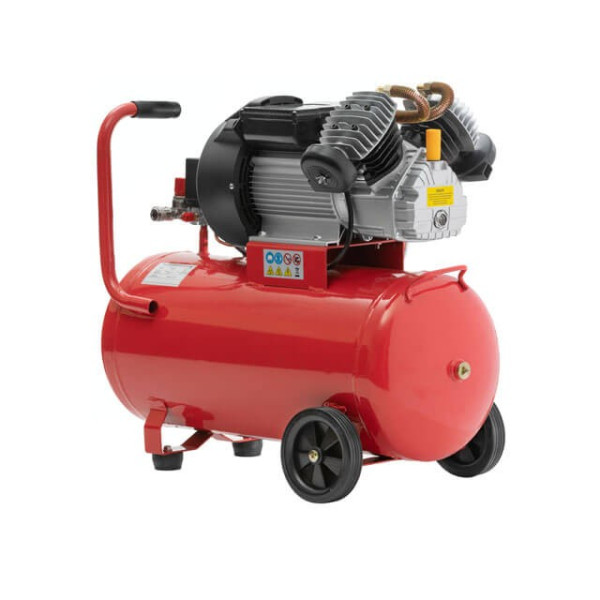 Compressor 50 l, 4 HP, 3 kW, 220 V, 10 atm, 420 l/min, 2 cylinders. Intertool PT-0007