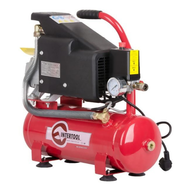 Компрессор 9 л, 0.75 кВт, 220 В, 8 атм, 160 л/мин Intertool PT-0002