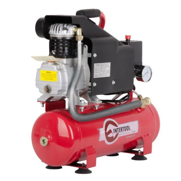 Компрессор 9 л, 0.75 кВт, 220 В, 8 атм, 160 л/мин Intertool PT-0002