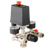 Pressure switch assembly (pressure switch, reducer, 2 manometers, safety valve, two outputs) Intertool PT-9094