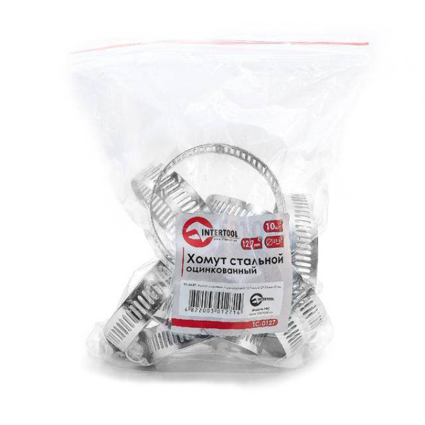 Galvanized steel clamp 12.7 mm, D - 27-51 mm Intertool TC-0127