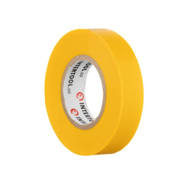 Стрічка ізоляційна 0.15 мм*17 мм*20 м жовта Intertool IT-0052
