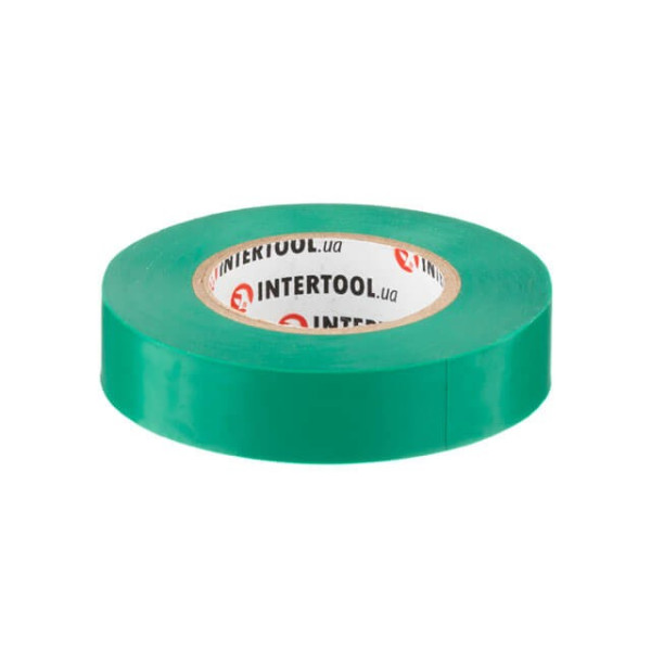 Insulating tape, 17 mm*20 m*0.15 mm, green Intertool IT-0051