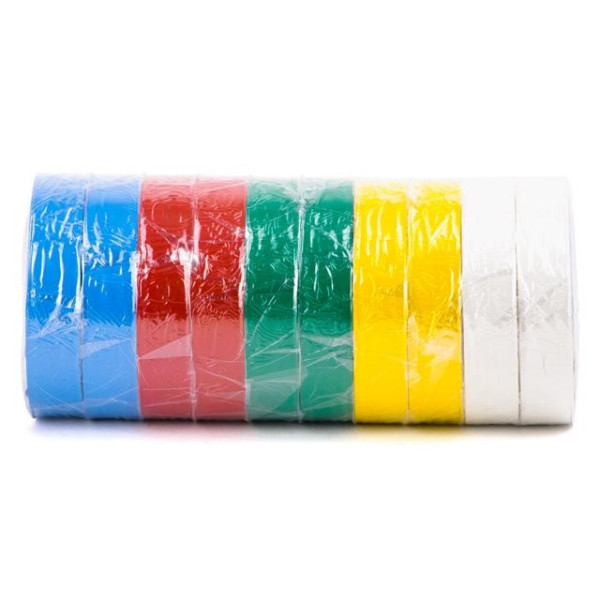 Insulating tape, 17 mm*25 m * 0.15 mm, colored (pack of 10 pcs.) Intertool IT-0029