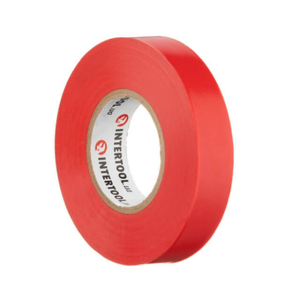 Insulating tape, 17 mm*25 m*0.15 mm, red Intertool IT-0060