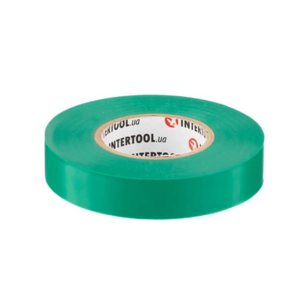 Стрічка ізоляційна, 17 мм*25 м * 0.15 мм, зелена Intertool IT-0061