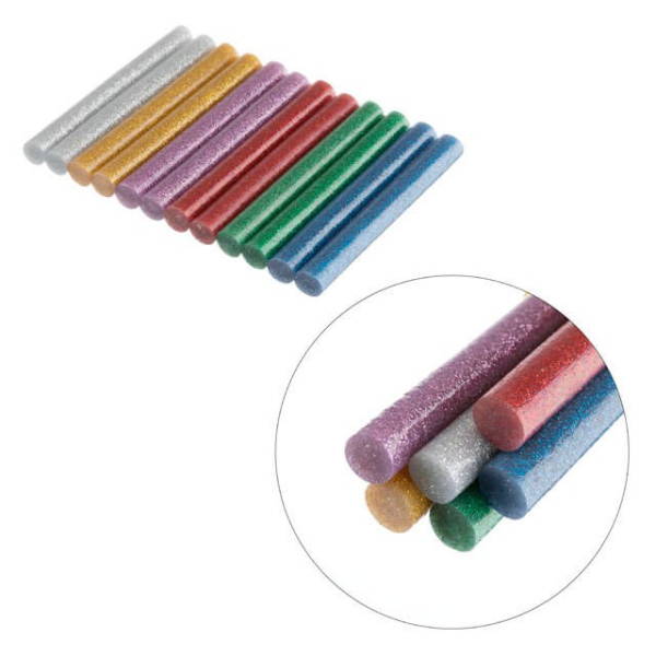 Set of colored mother-of-pearl glue rods 11.2 mm*100 mm, 12 pcs Intertool RT-1029