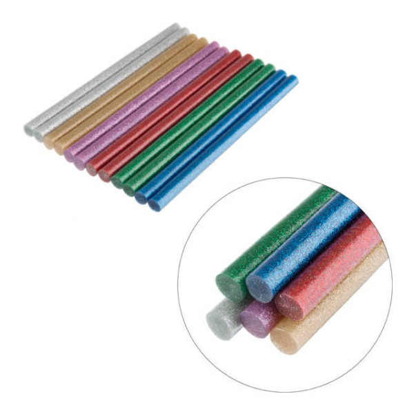 Set of colored mother-of-pearl adhesive rods 11.2 mm*200 mm, 12 pcs Intertool RT-1035