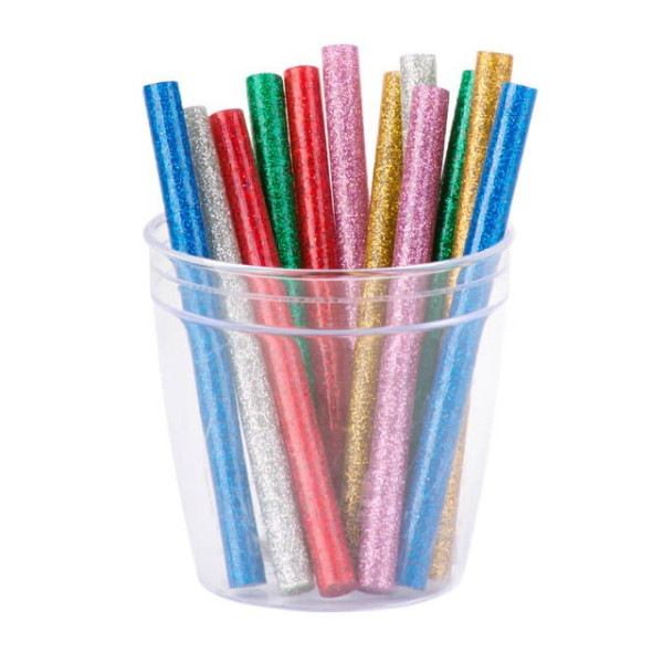 Set of colored mother-of-pearl glue sticks 7.4 mm*100 mm, 12 pcs Intertool RT-1033
