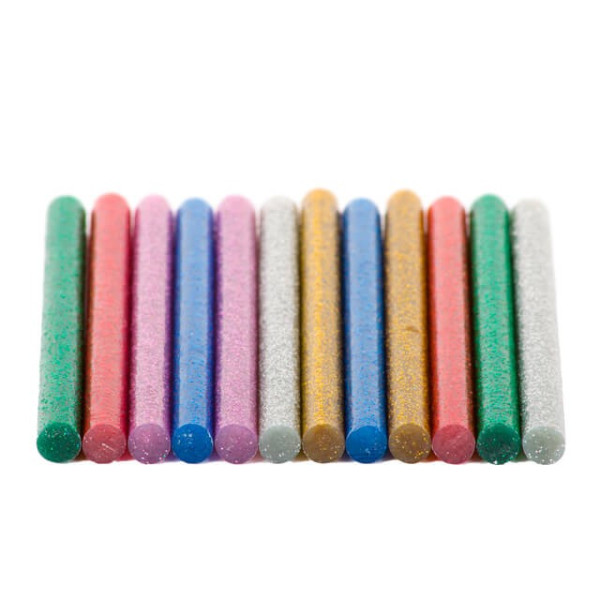 Set of colored mother-of-pearl glue sticks 7.4 mm*100 mm, 12 pcs Intertool RT-1033