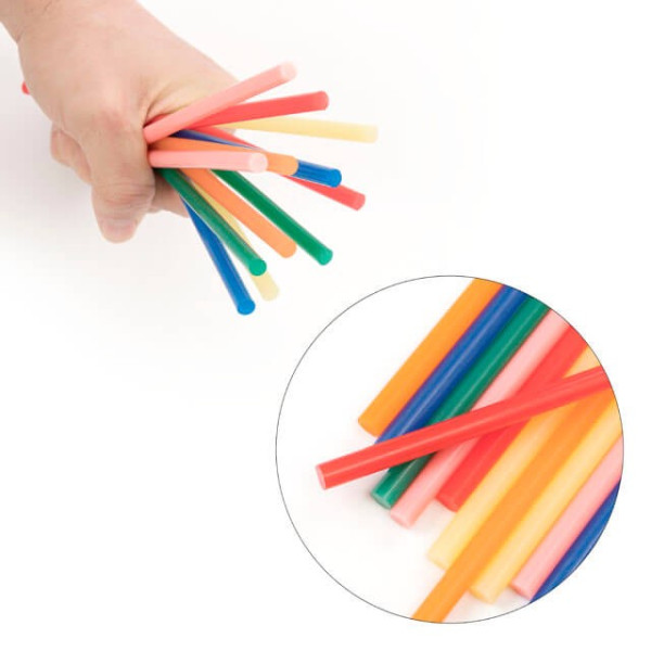 Set of colored adhesive rods 7.4 mm*200 mm, 12 pcs Intertool RT-1032