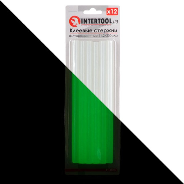 Set of adhesive fluorescent rods 11.2 mm*200 mm, 12 pcs Intertool RT-1038