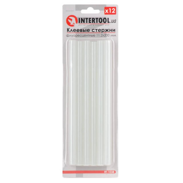 Set of adhesive fluorescent rods 11.2 mm*200 mm, 12 pcs Intertool RT-1038