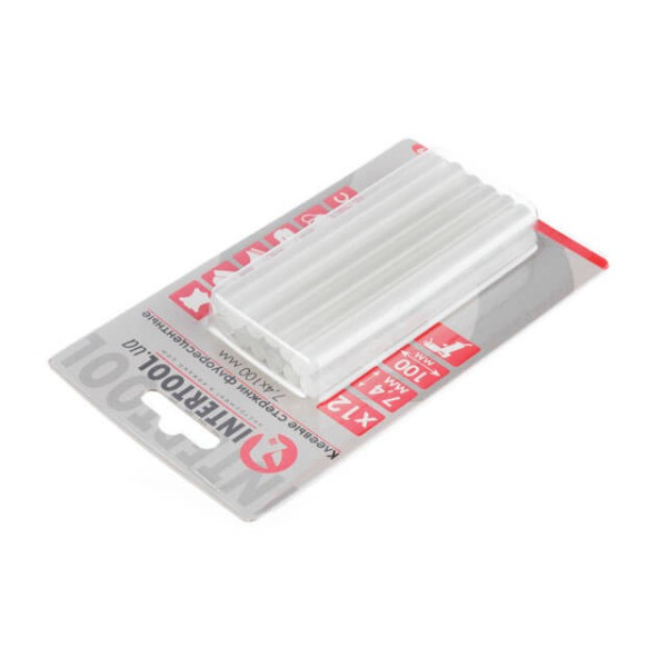 Set of adhesive fluorescent rods 7.4*100 mm, 12 pcs Intertool RT-1039
