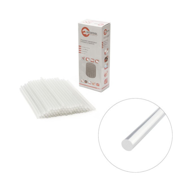 Set of transparent adhesive rods 11.2 mm x 300 mm, pack. 2 kg Intertool RT-1024