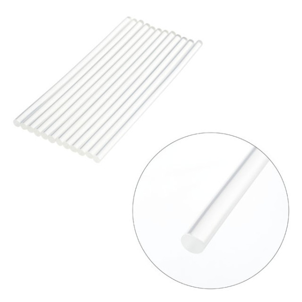 Set of transparent adhesive rods 7.4 mm*200 mm, 12 pcs Intertool RT-1030