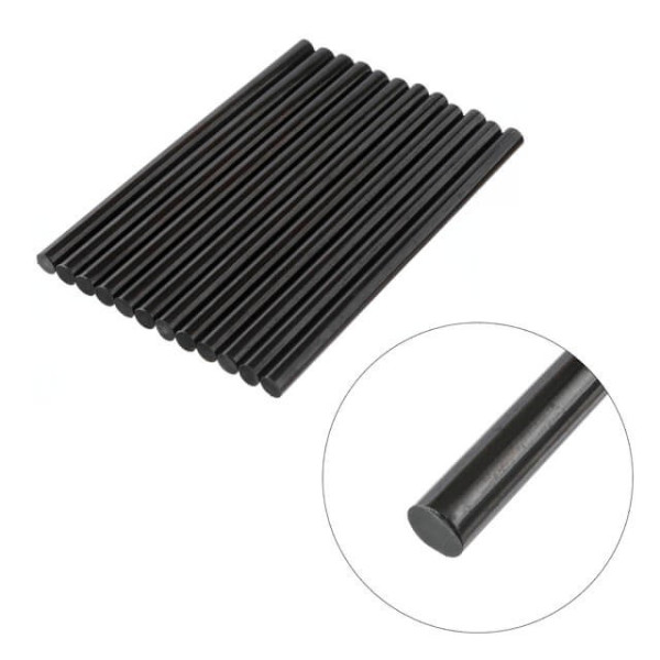 Set of adhesive rods black 11.2 mm * 200 mm, 12 pcs Intertool RT-1023