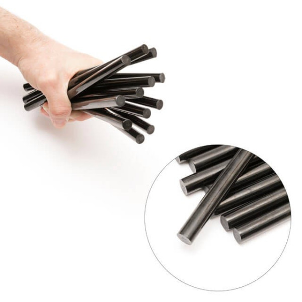 Set of adhesive rods black 11.2 mm * 200 mm, 12 pcs Intertool RT-1023
