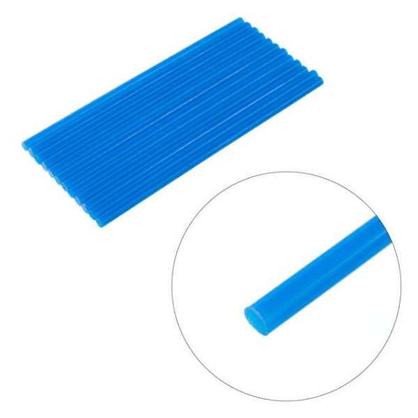 A set of blue adhesive rods 7.4 mm*200 mm, 12 pcs. Intertool RT-1055