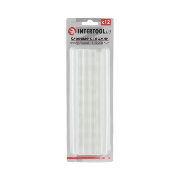 Set of transparent adhesive rods 11.2 mm * 200 mm, 12 pcs Intertool RT-1020