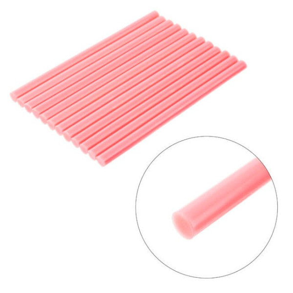 Set of pink adhesive rods 11.2 mm*200 mm, 12 pcs. Intertool RT-1046