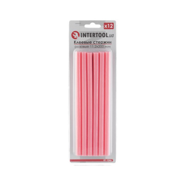 Set of pink adhesive rods 11.2 mm*200 mm, 12 pcs. Intertool RT-1046