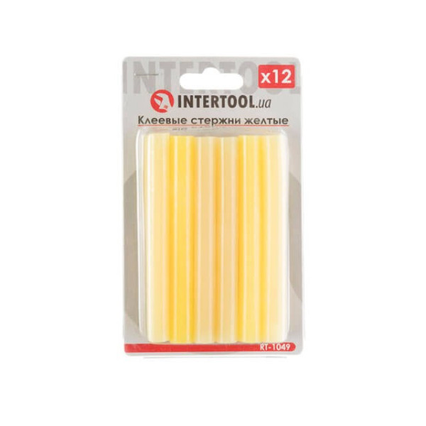 Комплект стрижнів клейових жовтих 11,2 мм*100 мм, 12 шт. Intertool RT-1049