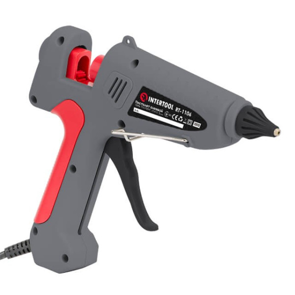 Glue gun 100 W, 230 V, 215-230 °C for rods 10.8-11.5 mm, 13-30 g/min. Intertool RT-1106