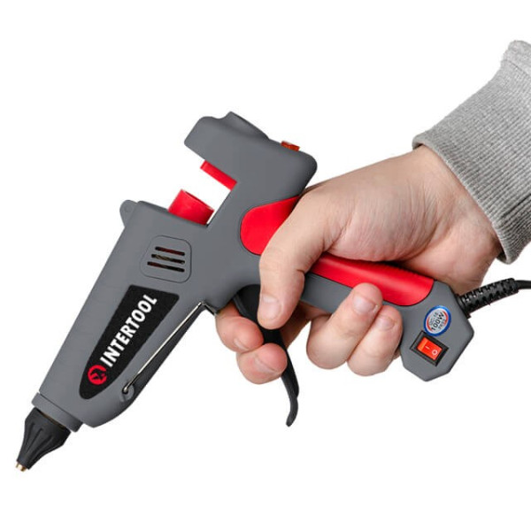 Glue gun 100 W, 230 V, 215-230 °C for rods 10.8-11.5 mm, 13-30 g/min. Intertool RT-1106