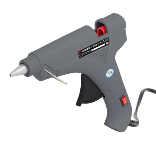Glue gun 60 W, 230 V, 165-180 °C for rods 10.8-11.5 mm, 8-20 g/min. Intertool RT-1103