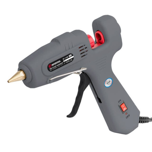 Glue gun 80 W, 230 V, 215-230°C for rods 10.8-11.5 mm, 13-30 g/min. Intertool RT-1104