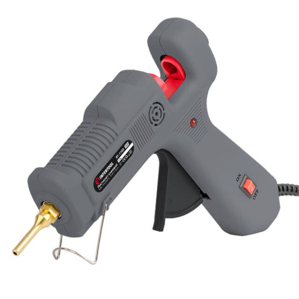 Glue gun 90 W, 230 V, 215-230 °C for rods 10.8-11.5 mm, 13-30 g/min. Intertool RT-1105