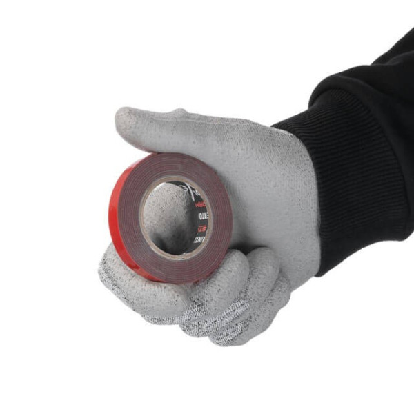 Double-sided adhesive tape AUTO FIX, 9 mm*2 m*1 mm, gray, foamed acrylic, STORM Intertool KT-0827