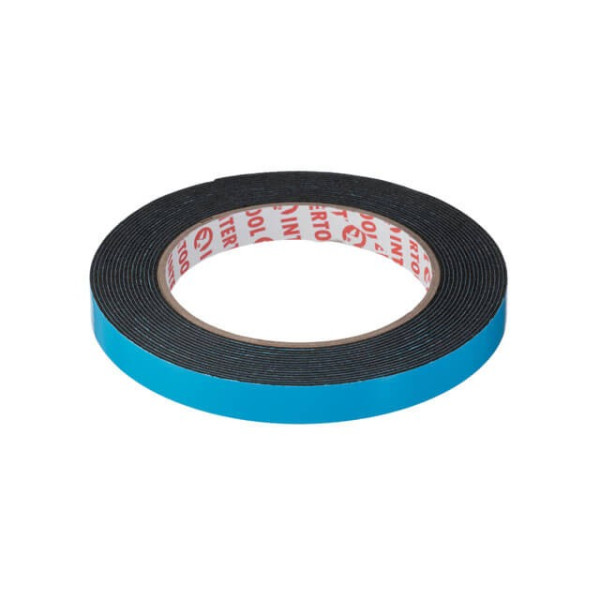 Double-sided automotive adhesive tape, 12 mm*5 m*1 mm, black, foamed polyethylene Intertool KT-0811