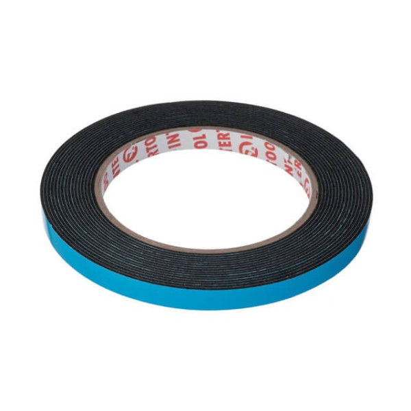 Double-sided automotive adhesive tape, 9 mm*5 m*1 mm, black, foamed polyethylene Intertool KT-0810