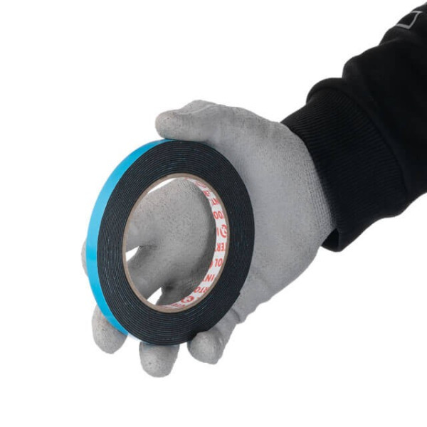 Double-sided automotive adhesive tape, 9 mm*5 m*1 mm, black, foamed polyethylene Intertool KT-0810