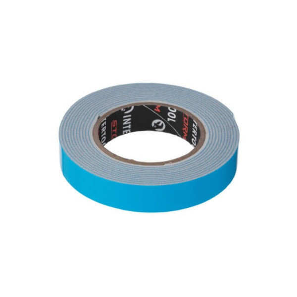 Double-sided adhesive tape PROF FIX, 12 mm*2 m*1 mm, white, foamed polyethylene, STORM Intertool KT-0820