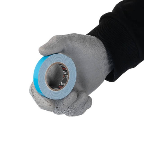 Double-sided adhesive tape PROF FIX, 12 mm*2 m*1 mm, white, foamed polyethylene, STORM Intertool KT-0820