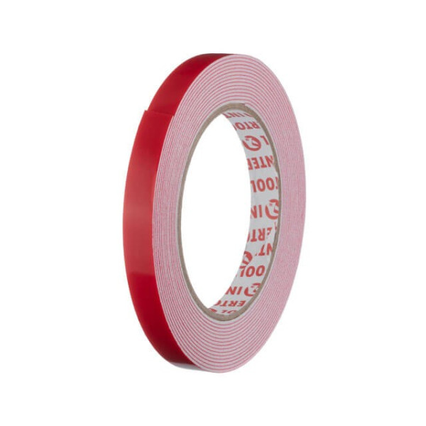 Double-sided universal adhesive tape 12 mm*5 m*1 mm, white, foamed polyethylene Intertool KT-0813