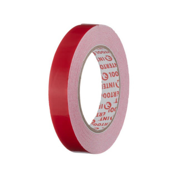 Double-sided universal adhesive tape, 19 mm * 5 m * 1 mm, white, foamed polyethylene Intertool KT-0814