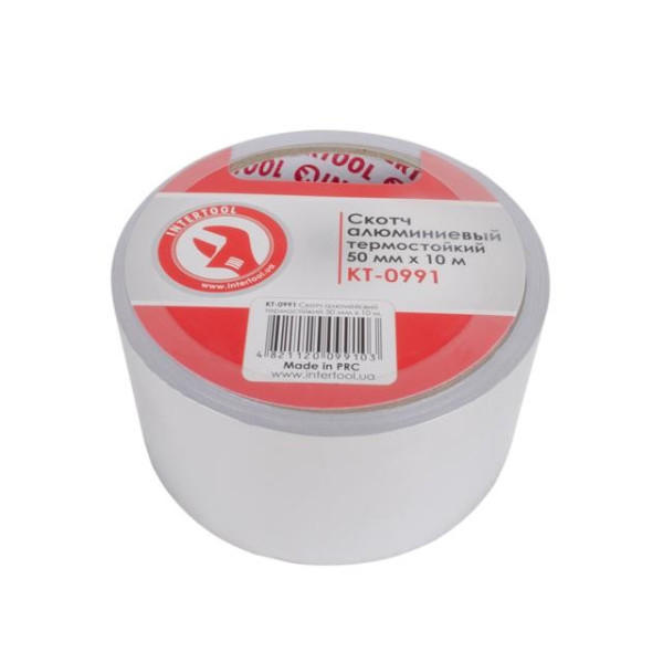 Heat-resistant aluminum tape 50 mm*10 m. Intertool KT-0991