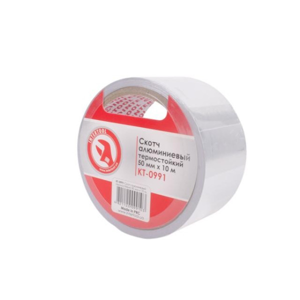 Heat-resistant aluminum tape 50 mm*10 m. Intertool KT-0991