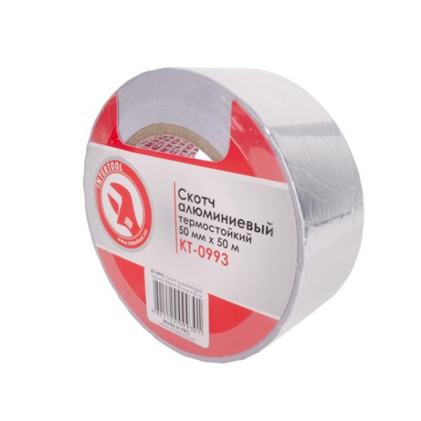 Heat-resistant aluminum tape 50 mm*50 m. Intertool KT-0993