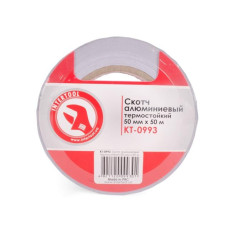 Heat-resistant aluminum tape 50 mm*50 m. Intertool KT-0993