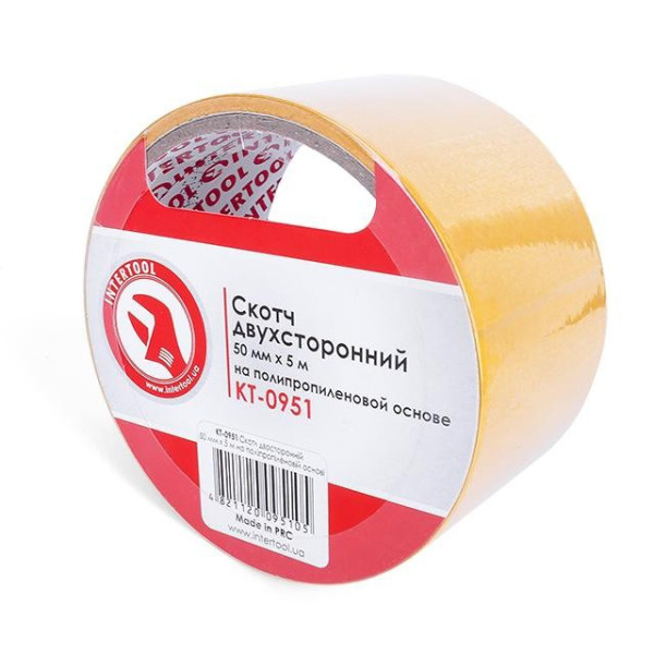 Double-sided tape 50 mm*5 m on a polypropylene base Intertool KT-0951