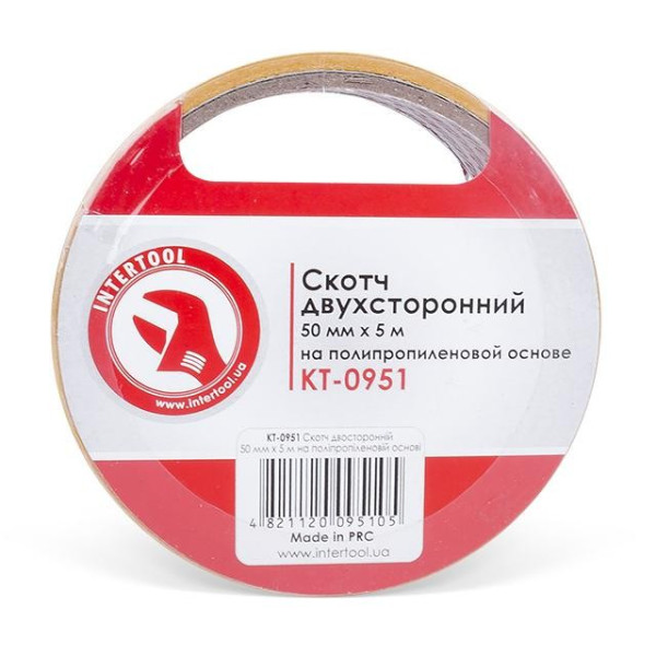 Double-sided tape 50 mm*5 m on a polypropylene base Intertool KT-0951